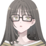 黒縁眼鏡ロングヘアの女の子